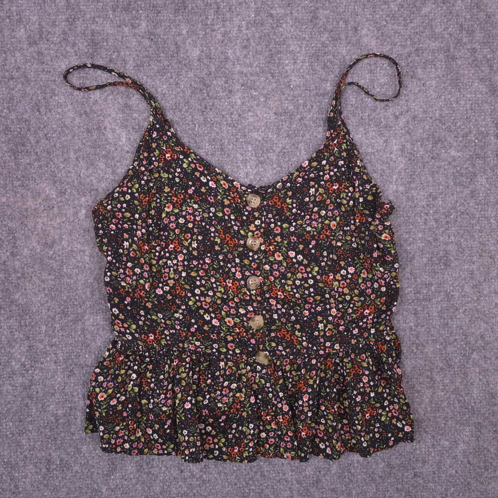 Floral Tank Top Camisole Women S Black Button Smocked Boho Summer Festivalwear